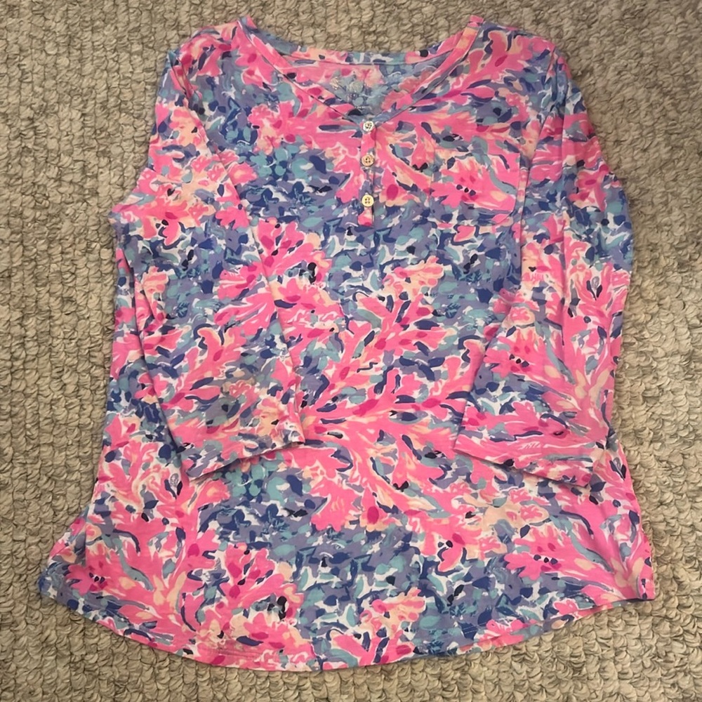 Lilly Pulitzer girls 3/4 sleeve tee